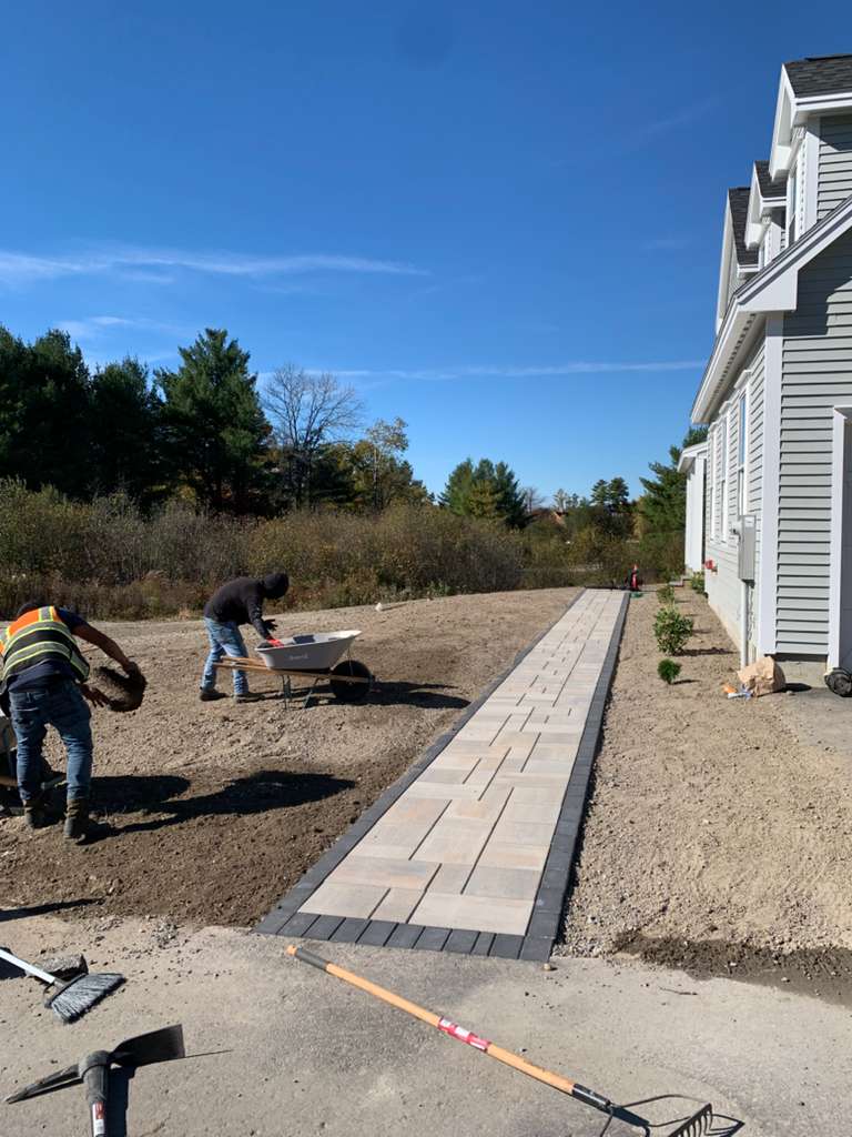 Patio and walkway construction project 38 by Vasquez Landscaping